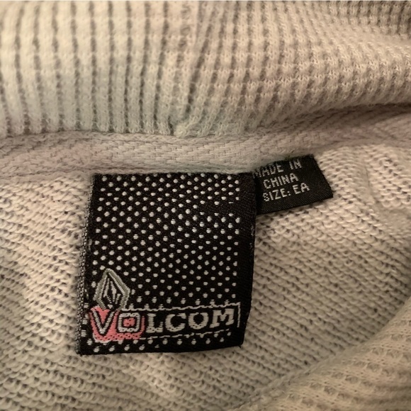 Volcom womens vintage Y2K hooded poncho shaggy hoodie in gray -OS - Picture 4 of 8